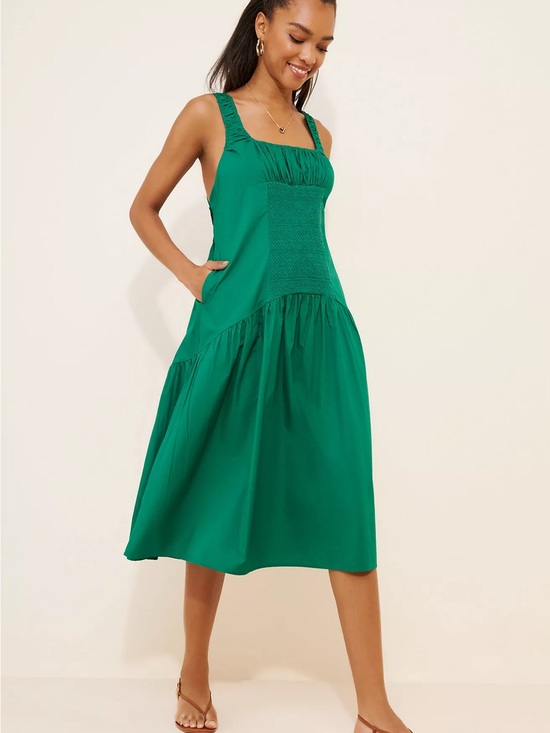 Anthropologie Dresses & Skirts - Anthropologie Green Smocked Tank Midi Dress